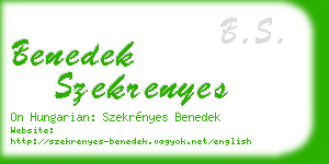 benedek szekrenyes business card